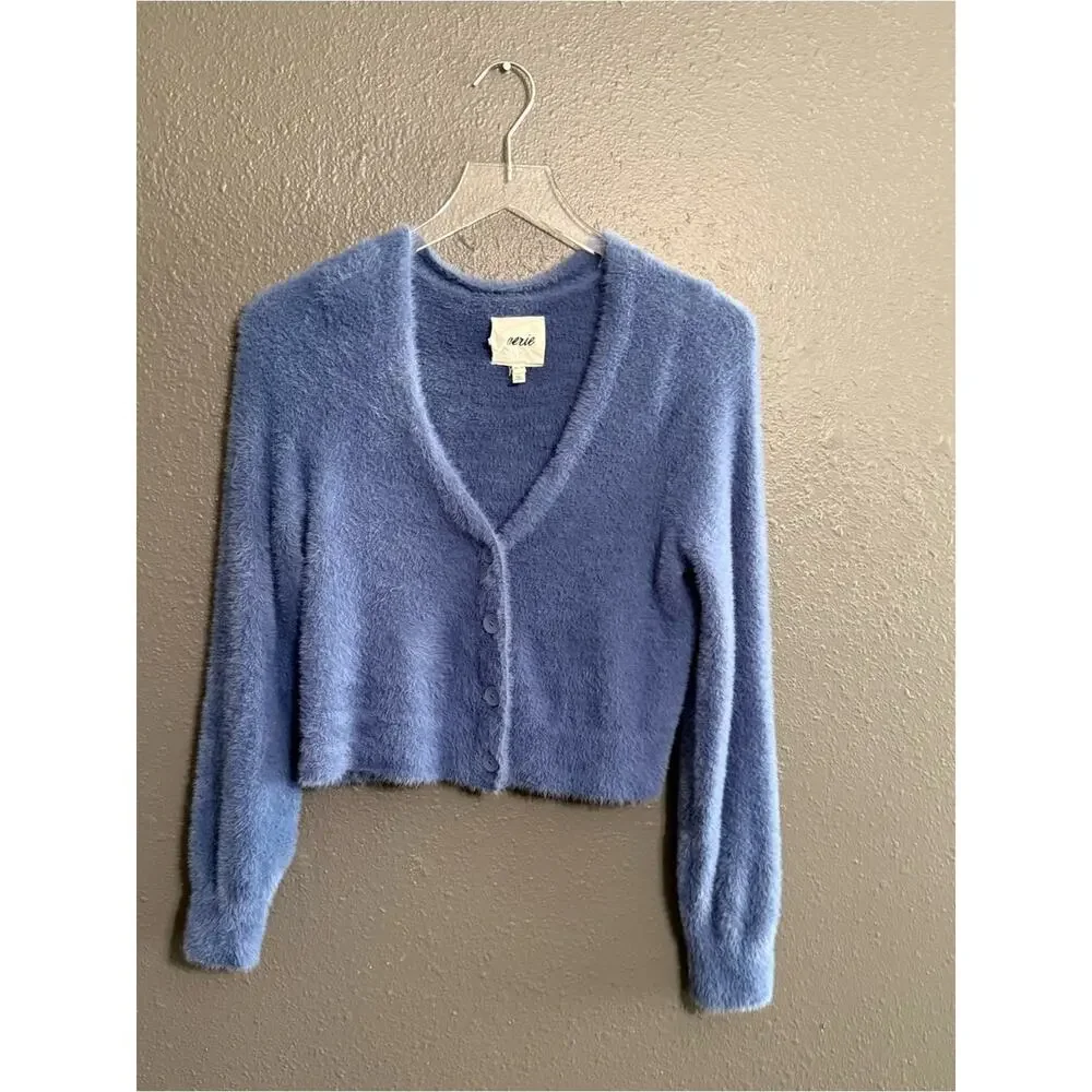 Aerie American Eagle Teddy Crop Cardigan Size XS